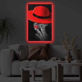 Wallity Lienzo Decorativo Iluminado con LED Multicolor 45x70 cm
